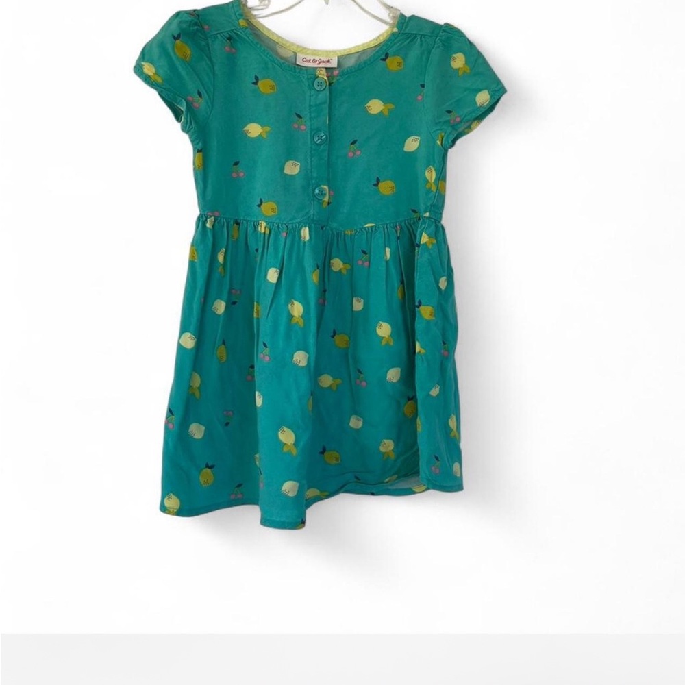 Cat & Jack Teal Dress with Lemon Print